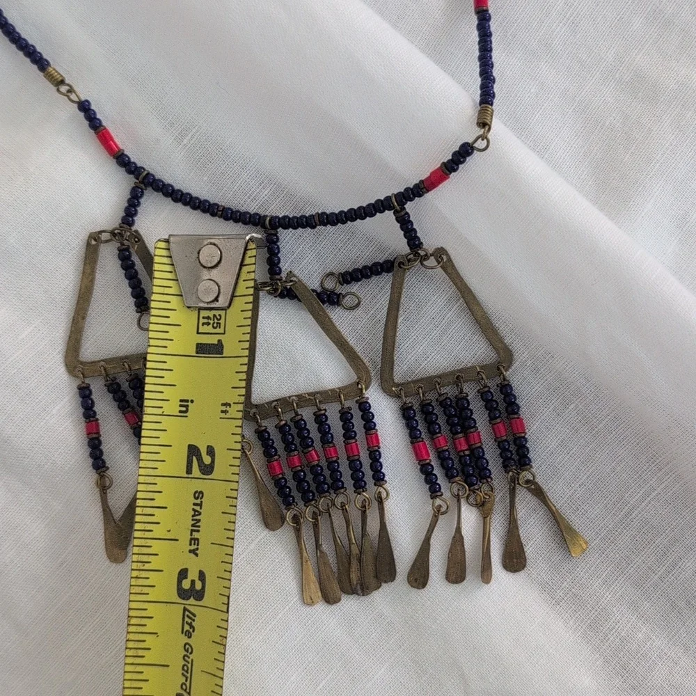 Vintage African Beaded Necklace - Picture 7 of 10